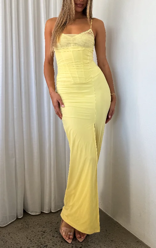 Just Be Friends Maxi Dress Lemon