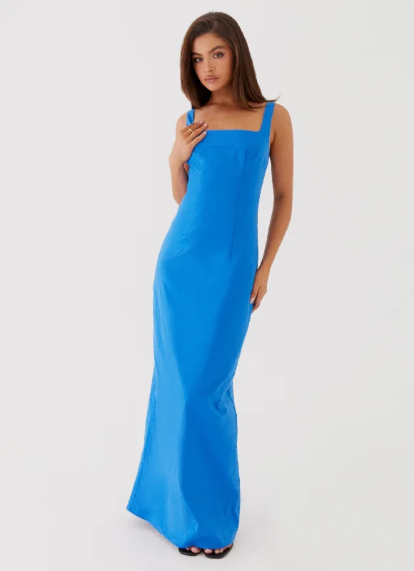 Sonya Square Neck Maxi Dress - Cobalt