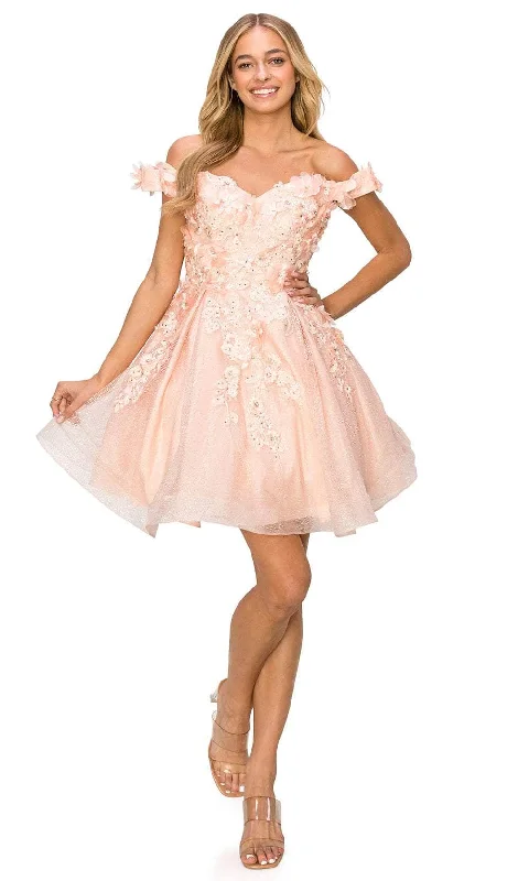 Cinderella Couture 5120J - Sweetheart Glitter A-Line Cocktail Dress