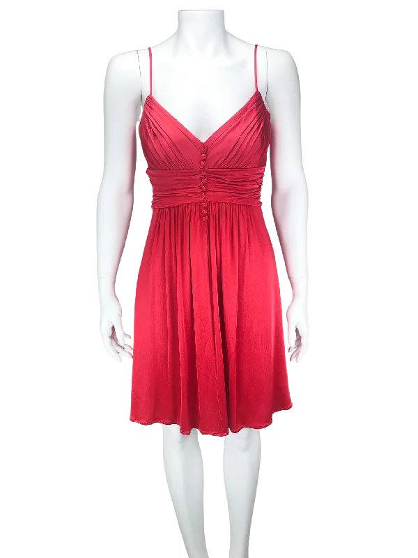 BCBG MAXAZRIA, Women's Pleated Knit Dress, Red, Size S