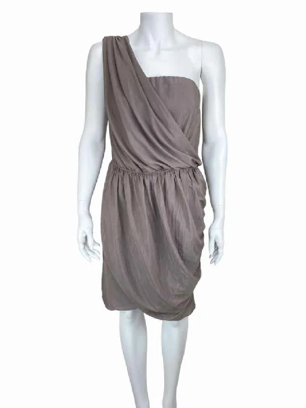 BCBGeneration Women's One-Shouldler Silky Dress Driftwood Size L with Tags