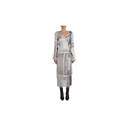 AMR-XTPS-0239/40 Y0W08248SA_IVO Grey Amiri Bandana Recon Kimono Dress