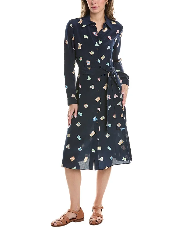 Lafayette 148 New York A-Line Silk Shirtdress