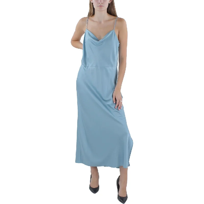 Womens Slit Polyester Slip Dress