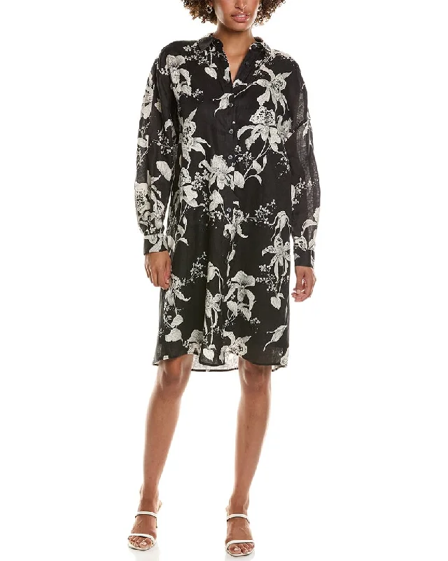 Teri Jon By Rickie Freeman Flower Print Shirtdress