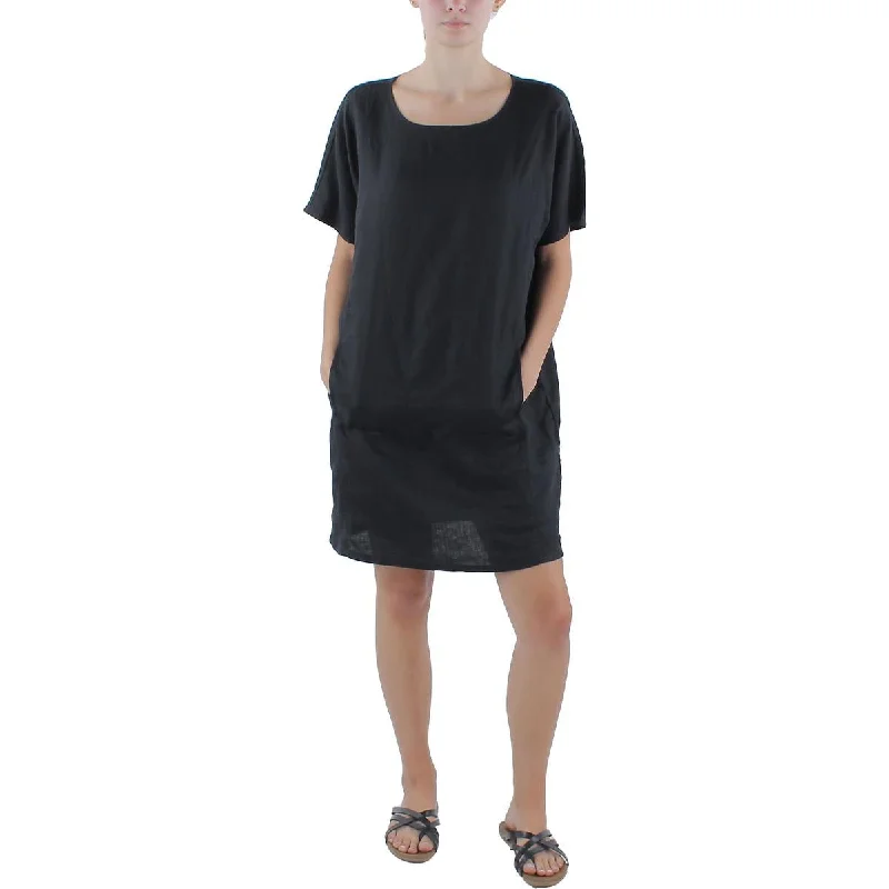 Womens Organic Linen Short Wear To Work Dress