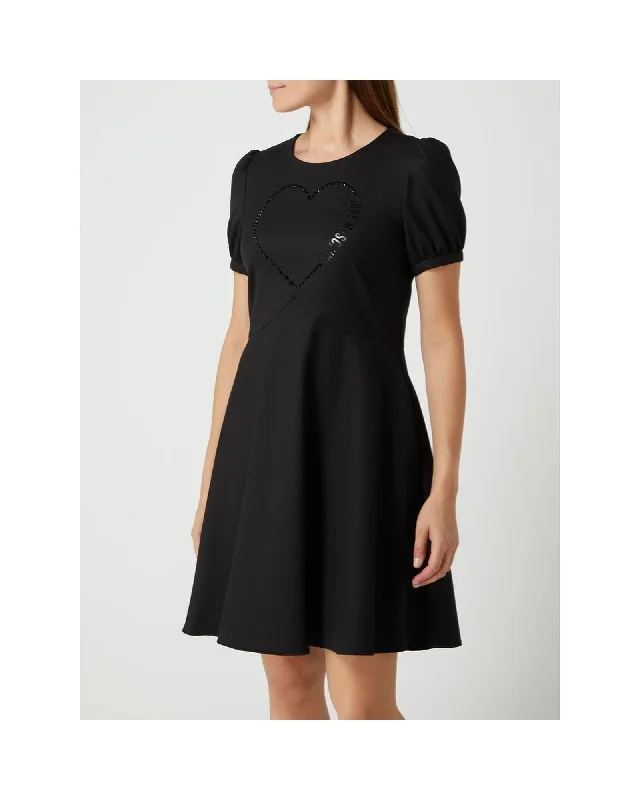 Love Moschino Short Sleeve  Dress with Rhinestone Detail