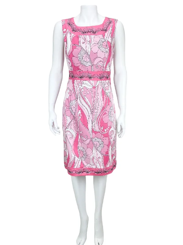 Jillian Jones, Women's Mod Printed Dress, Pink/White, Size 4