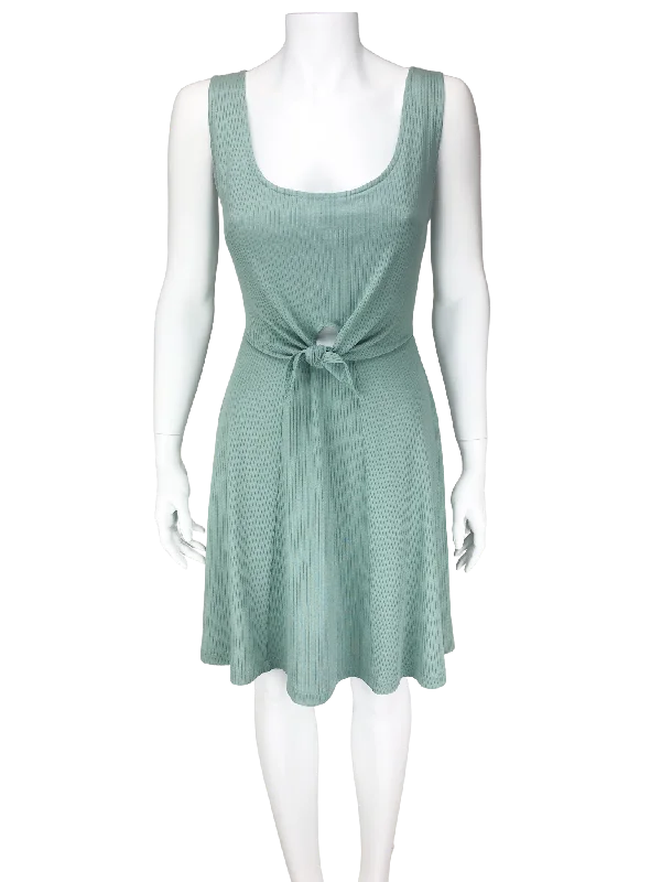 L*Space, Women's Topange Ribbed Knit Tie-Front Dress, Reef Green, Size L