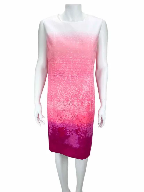 T Tahari, Women's Ombre Pattern Sheath Dress, Pink/Ivory, Size 12