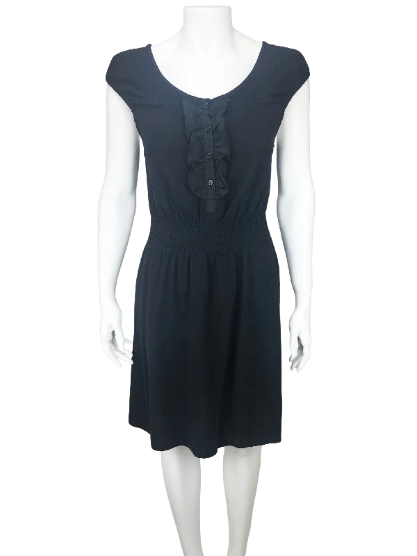 Theory, Cap Sleeve Knit Dress, Black, Size S