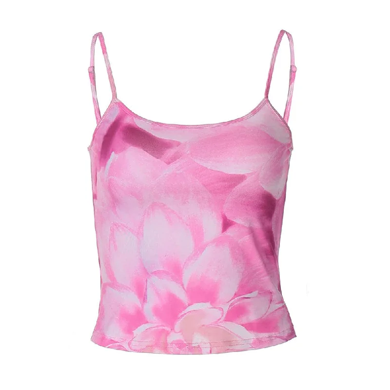 U neck flower print cami top