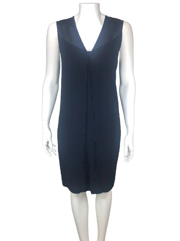 Vince, V-neck Shift Dress, With Tags, Navy, Size S