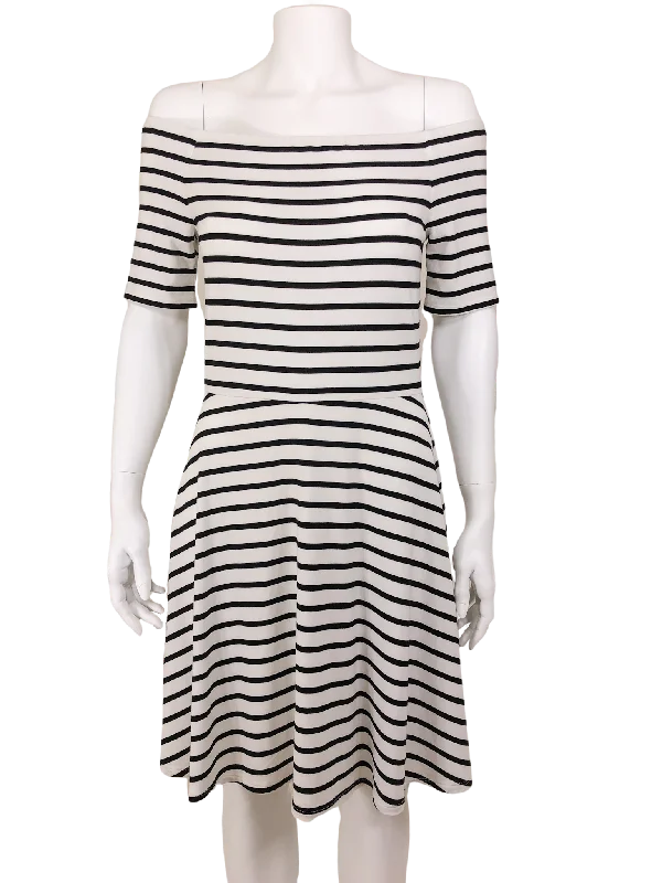 White House Black Market, Off-The-Shoulder Striped Dress, Size S