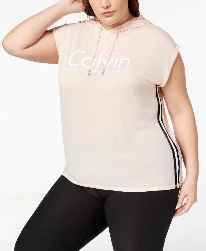 Calvin Klein Performance Plus Size Sleeveless Cropped Hoodie