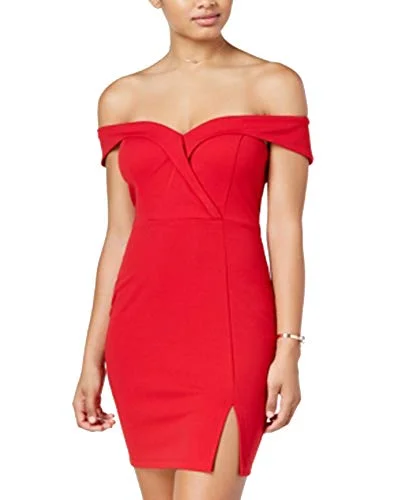 Juniors' Off-The-Shoulder Bodycon Dress